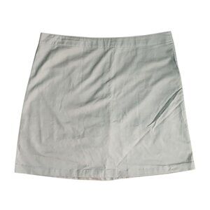 Lands End Skirt Skort Womens Size 16 Solid Tan Khaki Pencil Uniform Side Zipper